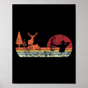 Bow Deer Hunting Vintage Retro Archery  Poster