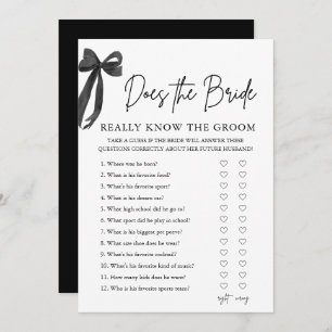 Bow Does The Bride Really Know The Groom Game Invitation