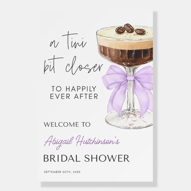 Bow Espresso Martini Bridal Shower -  24x36 Foam Board (Front)