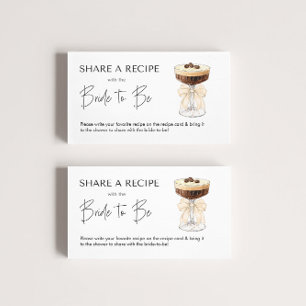 Bow Espresso Martini Bridal Shower Recipe Enclosure Card