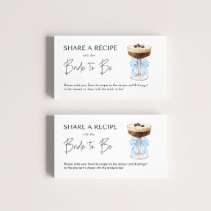 Bow Espresso Martini Bridal Shower Recipe Enclosure Card