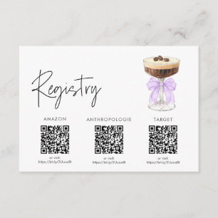 Bow Espresso Martini Bridal Shower - Registry Enclosure Card