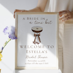Bow Espresso Martini Bridal Shower Welcome Sign