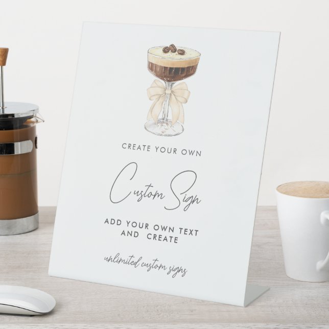 Bow Espresso Martini Custom Pedestal Sign (In SItu)