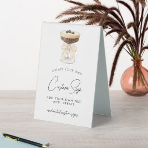 Bow Espresso Martini Custom Table Tent