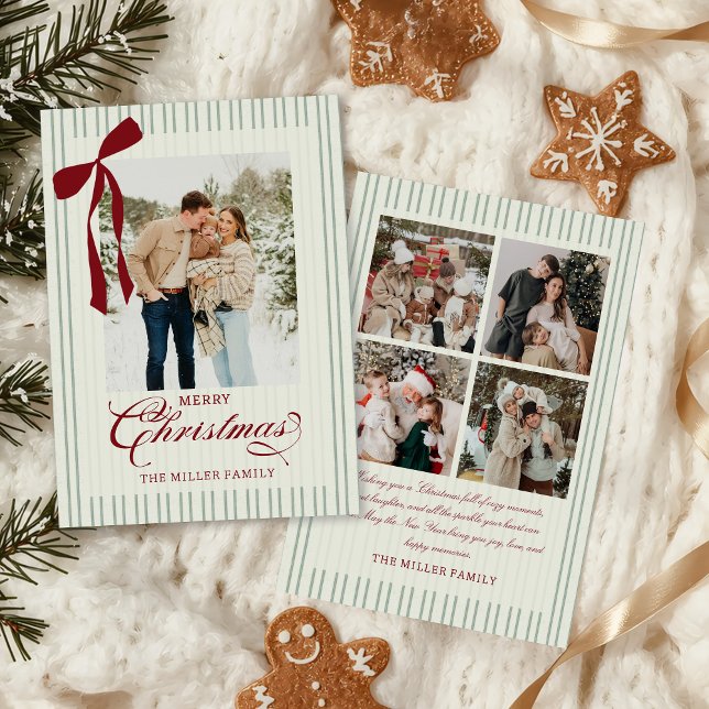 Bow Family Photo Christmas Holiday Card (Creator Uploaded)