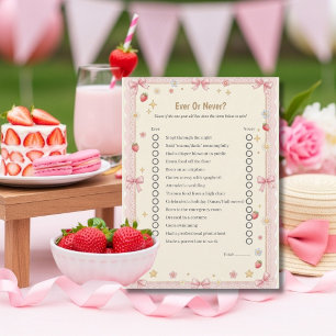 Bow First Birthday Ever or Never game card