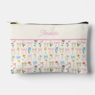 Bow Floral Elegant Grace Trendy Accessory Pouch
