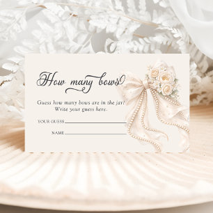 Bow Floral How Many Bows Baby Shower Game Enclosure Card