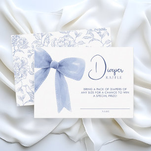 Bow floral pattern bow baby shower diaper raffle enclosure card