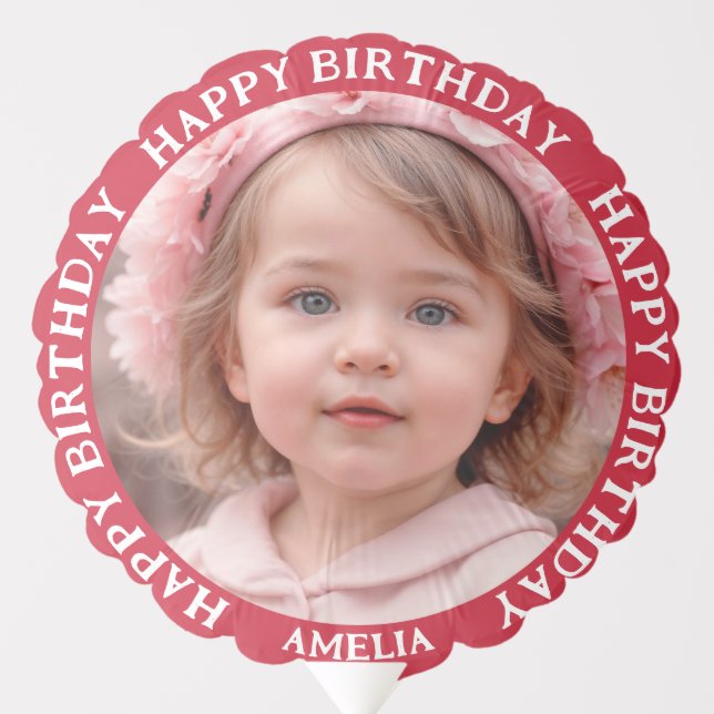 Bow floral Strawberry Berry first birthday photo Balloon (Front)