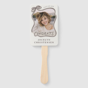Bow Frame Photo Congrats Graduation Hand Fan
