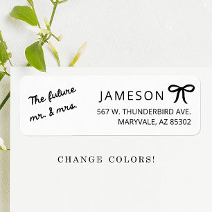 Bow Future Mr and Mrs Wedding Return Address Label