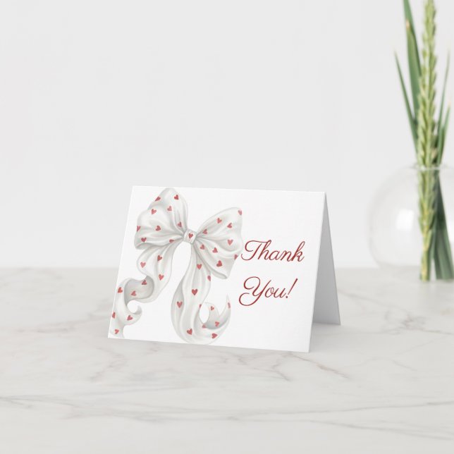 Bow Gender Neutral Baby Shower Thank You Card (Front)