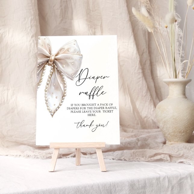 Bow Girl Baby Shower Diaper Raffle Poster (Creator Uploaded)