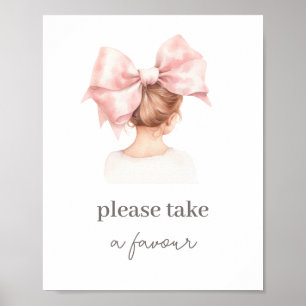 Bow Girl Birthday Favor Sign