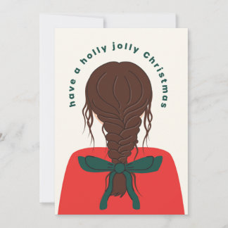 Bow Girl Christmas Holiday Card