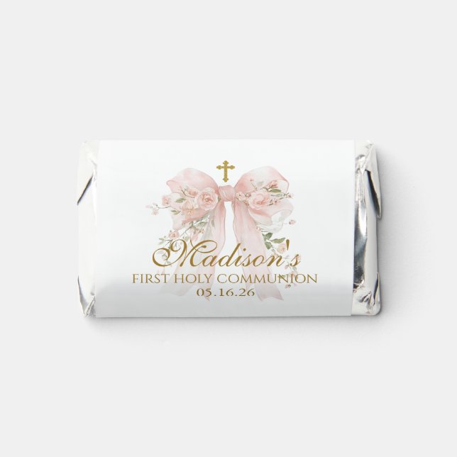 Bow Girl First Holy Communion Favors (Front)
