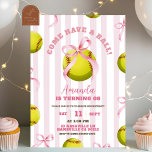 Bow Girl Softball Birthday Game time Invitation<br><div class="desc">Bow Girl Softball Birthday Game time Invitation,  Come Have A Ball Girl Birthday Invite,  Editable Sports Theme Kids Birthday</div>