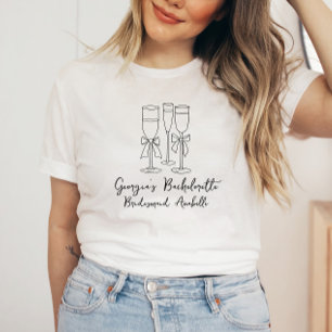 Bow Girls Weekend Modern Script Bachelorette T-Shirt