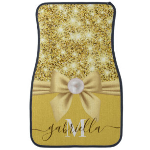 Bow Glitter and Pearl Car Floor Mat
