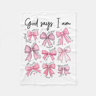 Bow God Say I Am Christian Girl Teen Women Bible V Fleece Blanket