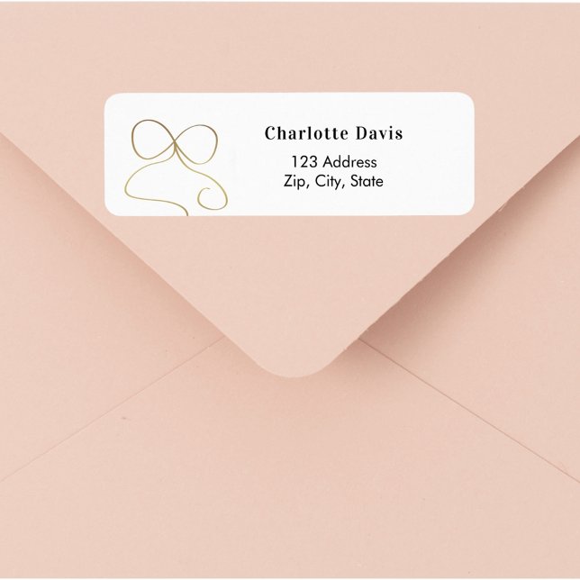 Bow gold simple return address  label (Creator Uploaded)