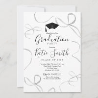 Bow Graduation Invitation Announcement 
