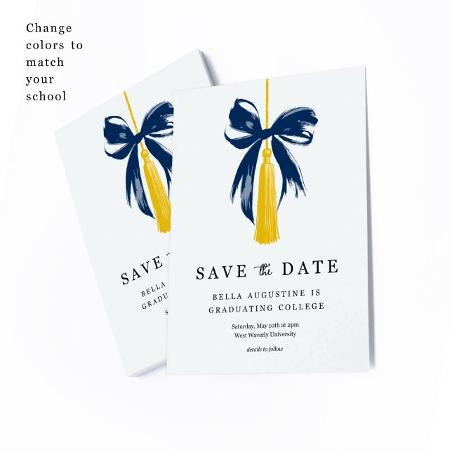 Bow Graduation Save the Date Insert Card (Creator Uploaded)