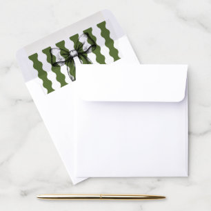 Bow & Green Stripes Modern Cottagecore Envelope Liner