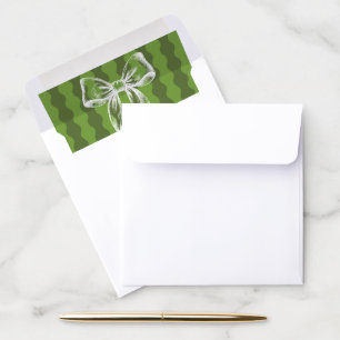 Bow & Green Stripes Modern Cottagecore Envelope Liner