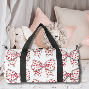 Bow Heart Name Matching Newborn Hospital Duffle Bag