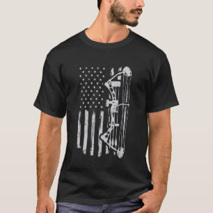 Bow Hunter Archery Bowhunter Broadhead USA Flag 1 T-Shirt
