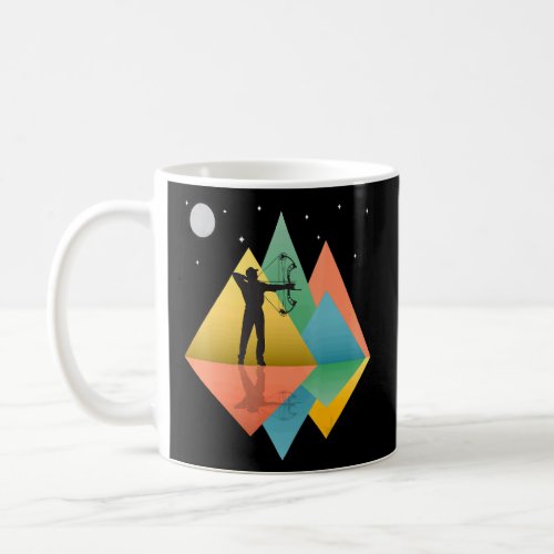 Bow Hunter Mountains Retro Pop Art  Coffee Mug