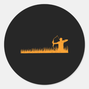 Bow Hunting Archer In Gr Archery Hunter Men Women Classic Round Sticker