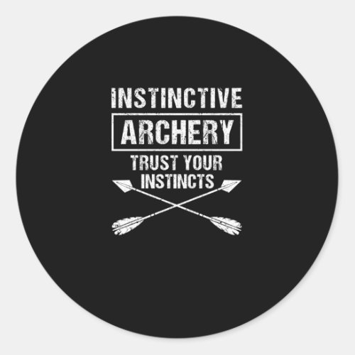 Bow hunting archers instinctive archery classic round sticker