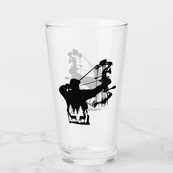 Bow Hunting Bow Hunter Glass by PaintedDreamsDesigns at Zazzle