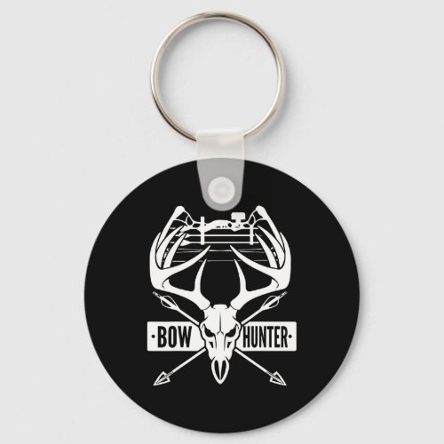 Bow Hunting Deer Skull Compound Bow Archery Gift Keychain