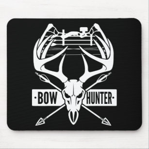Bow Hunting Deer Skull Compound Bow Archery Gift Mouse Pad