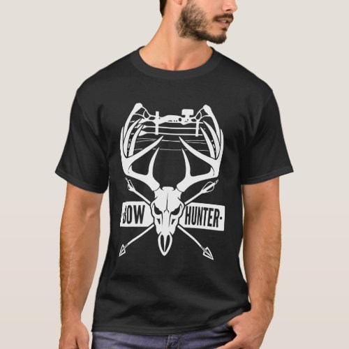 Bow Hunting Deer Skull Compound Bow Archery Gift T_Shirt