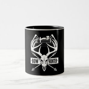 Bow Hunting Deer Skull Compound Bow Archery Gift Two-Tone Coffee Mug