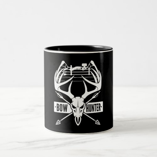 Bow Hunting Deer Skull Compound Bow Archery Gift Two_Tone Coffee Mug