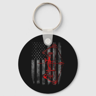 Bow Hunting Flag Archery Funny Hunting Gift Keychain