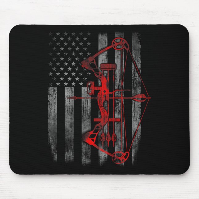 Bow Hunting Flag Archery Funny Hunting Gift  Mouse Pad (Front)