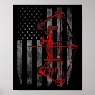Bow Hunting Flag Archery Funny Hunting Gift  Poster