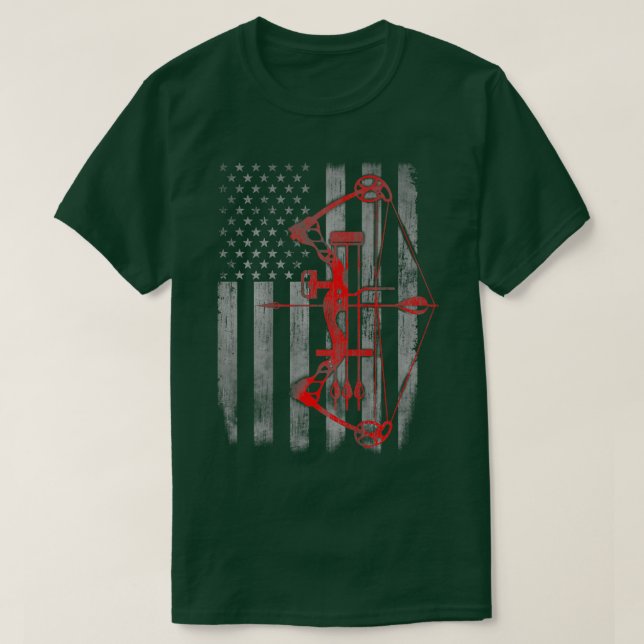 Bow hunting flag Archery  T-Shirt (Design Front)