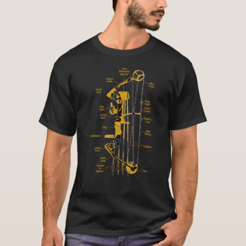 Bow Hunting Outdoors Archery Compound Bow Anatomy T_Shirt