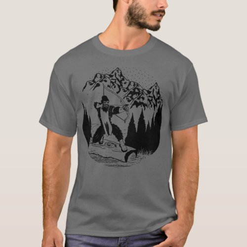 Bow Hunting Silhouette Mountains Gifts T_Shirt