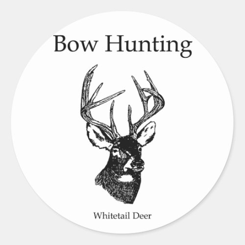 Bow Hunting White Tail Buck Classic Round Sticker