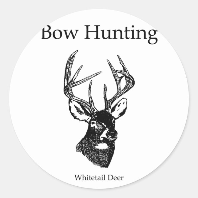 Bow Hunting (White Tail Buck) Classic Round Sticker (Front)